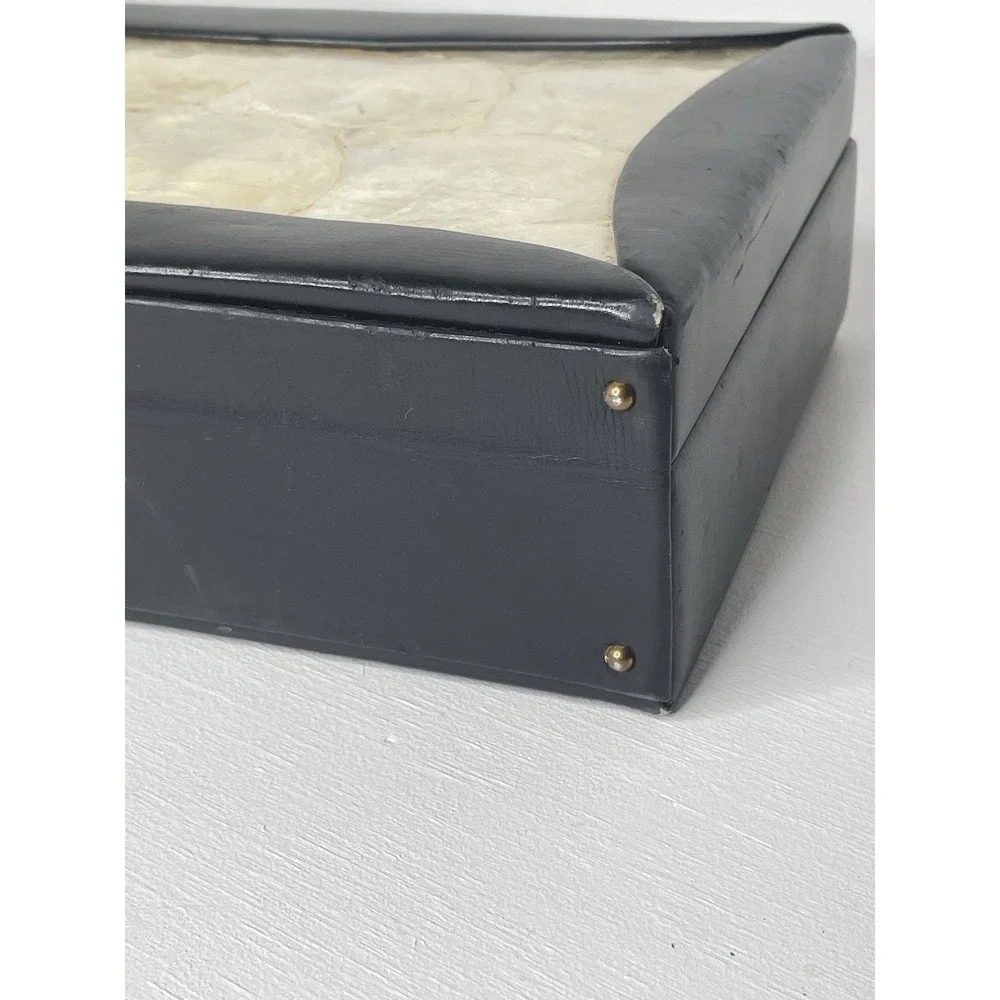 Vintage Berger Bags bb Shell And Black Leather Briefcase Style Purse Handbag